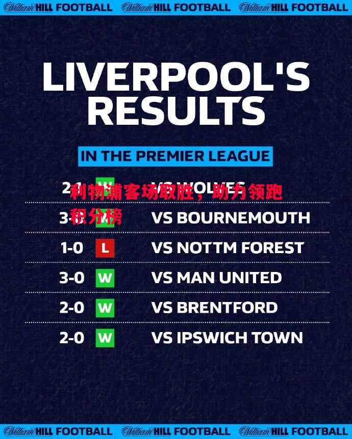 利物浦客场取胜,助力领跑积分榜 利物浦客场取胜,助力领跑积分榜