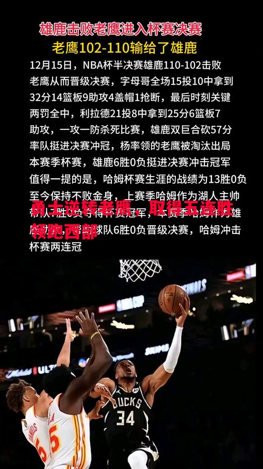 勇士逆转老鹰,取得五连胜领跑西部 勇士逆转老鹰,取得五连胜领跑西部